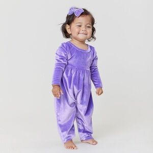 Pink Chicken Baby Girls Velour Steph Jumper Lavender Size 18-24 months